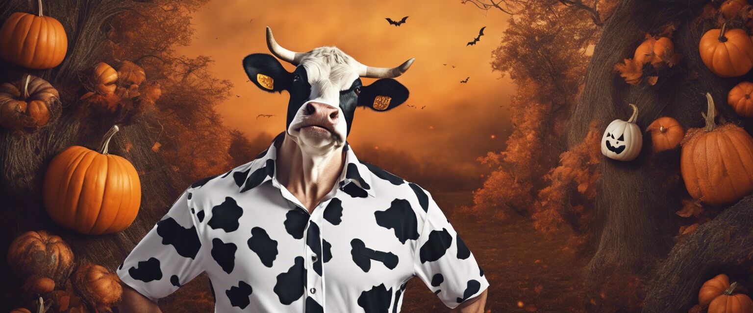 Cow print shirt costume for Halloween